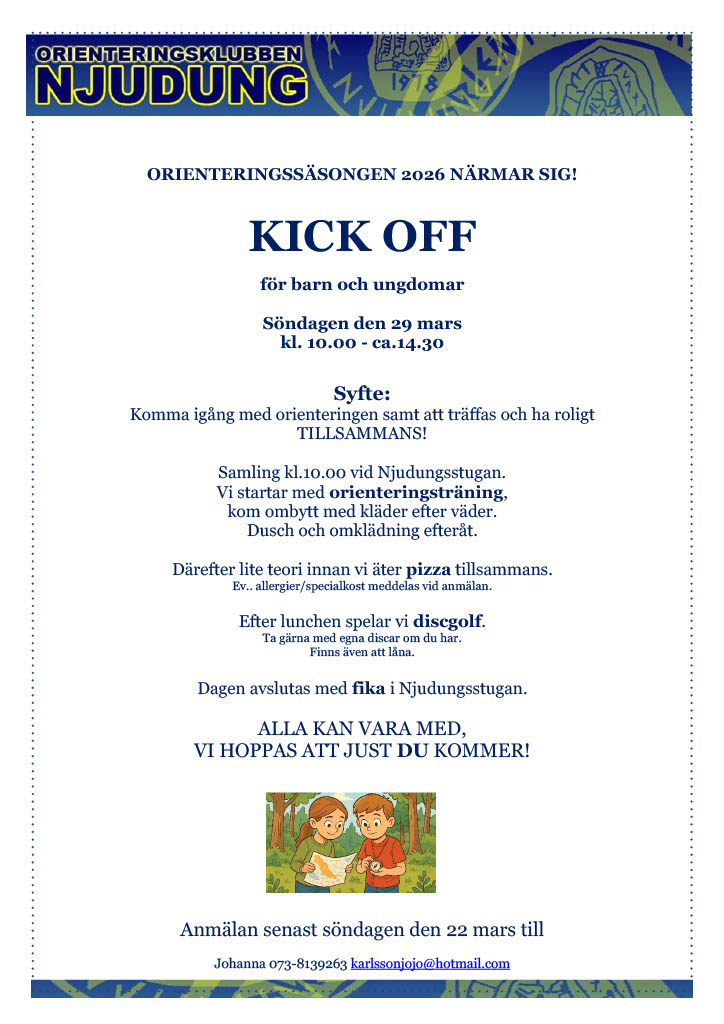 image: KICK OFF  för barn och ungdomar den 29 mars!
