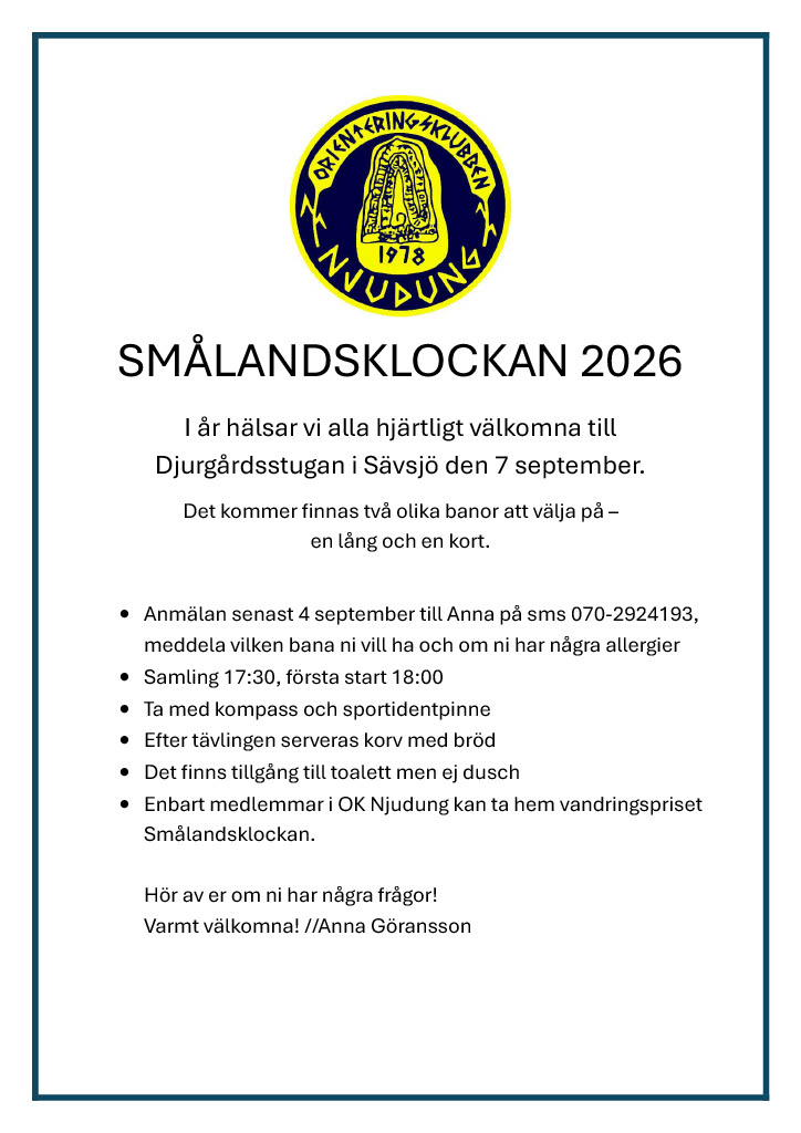 image: Inbjudan Smålandsklockan